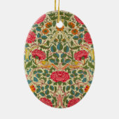 William Morris Roos Floral Chintz Pink Keramisch Ornament (Achterkant)
