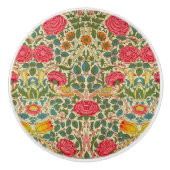 William Morris Roos Floral Chintz Pink Keramische Knop (Voorkant)