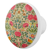 William Morris Roos Floral Chintz Pink Keramische Knop (Rechts)