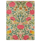 William Morris Roos Floral Chintz Pink Klembord (Achterkant)