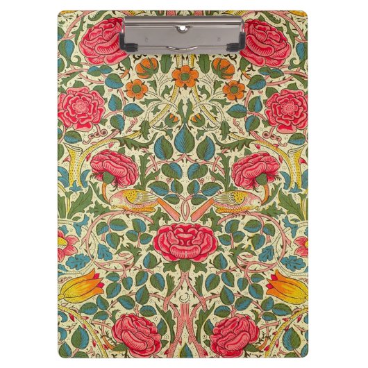 William Morris Roos Floral Chintz Pink Klembord (Voorkant)