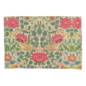 William Morris Roos Floral Chintz Pink Kussensloop (Voorkant-Links)