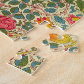 William Morris Roos Floral Chintz Pink Legpuzzel (Zijkant)