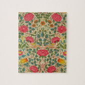 William Morris Roos Floral Chintz Pink Legpuzzel (Verticaal)