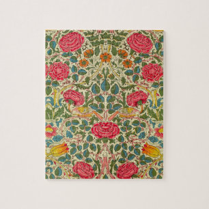 William Morris Roos Floral Chintz Pink Legpuzzel