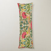 William Morris Roos Floral Chintz Pink Lichaamskussen (Achterkant (Verticaal))