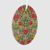 William Morris Roos Floral Chintz Pink Ornament (voorkant)