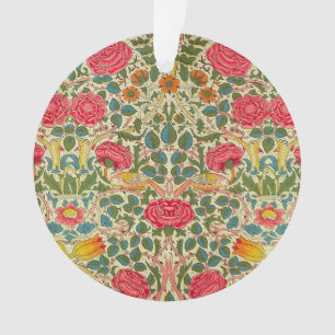 William Morris Roos Floral Chintz Pink Ornament