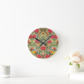 William Morris Roos Floral Chintz Pink Ronde Klok (Huis)