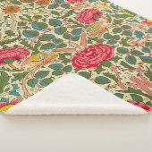 William Morris Roos Floral Chintz Pink Sherpa Deken (3/4)