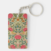 William Morris Roos Floral Chintz Pink Sleutelhanger (achterkant)