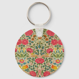 William Morris Roos Floral Chintz Pink Sleutelhanger