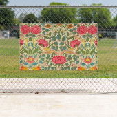 William Morris Roos Floral Chintz Pink Spandoek (Insitu)