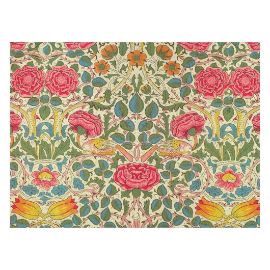 William Morris Roos Floral Chintz Pink Tafelkleed (Voorkant (Horizontaal))