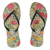 William Morris Roos Floral Chintz Pink Teenslippers (Voetbed)