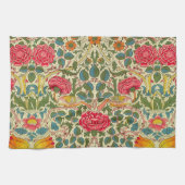 William Morris Roos Floral Chintz Pink Theedoek (Horizontaal)