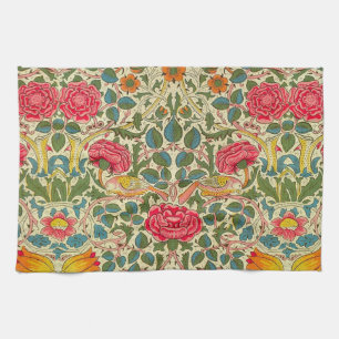 William Morris Roos Floral Chintz Pink Theedoek