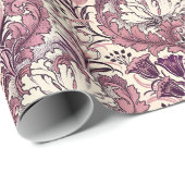 William Morris Roos Gold Cream Floral Pattern Cadeaupapier (Rol Hoek)