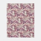 William Morris Roos Gold Cream Floral Pattern Fleece Deken (Voorkant)