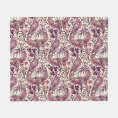 William Morris Roos Gold Cream Floral Pattern Fleece Deken (Voorkant (Horizontaal))