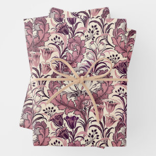William Morris Roos Gold Cream Floral Pattern Inpakpapier Vel