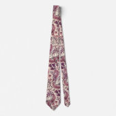 William Morris Roos Gold Cream Floral Pattern Stropdas (Voorkant)