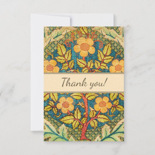 William Morris Roos Krans: Klassieke Kunst & Ambac Bedankkaart (Voorkant)