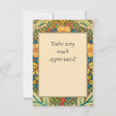 William Morris Roos Krans: Klassieke Kunst & Ambac Bedankkaart (Achterkant)