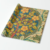 William Morris Roos Krans: Klassieke Kunst & Ambac Cadeaupapier (Uitgerold)
