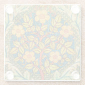 William Morris Roos Krans: Klassieke Kunst & Ambac Glazen Onderzetter (Achterkant)