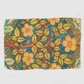 William Morris Roos Krans: Klassieke Kunst & Ambac Golfhanddoek (Horizontaal)