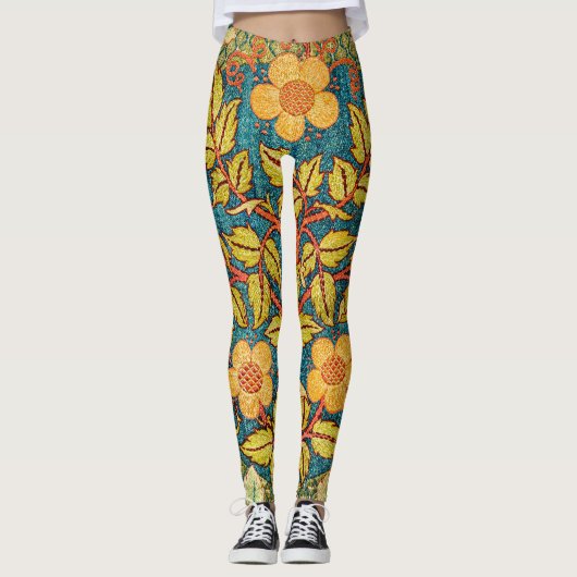 William Morris Roos Krans: Klassieke Kunst & Ambac Leggings (Voorkant)