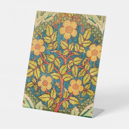 William Morris Roos Krans: Klassieke Kunst & Ambac Reclamebord Met Voetstuk (Voorkant)