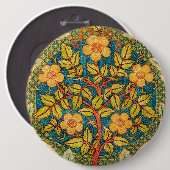 William Morris Roos Krans: Klassieke Kunst & Ambac Ronde Button 6,0 Cm (Voorkant /achterkant)