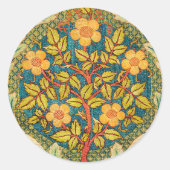 William Morris Roos Krans: Klassieke Kunst & Ambac Ronde Sticker (Voorkant)