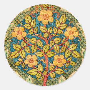 William Morris Roos Krans: Klassieke Kunst & Ambac Ronde Sticker