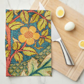 William Morris Roos Krans: Klassieke Kunst & Ambac Theedoek (Quarter Fold)