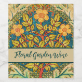 William Morris Roos Krans: Klassieke Kunst & Ambac Wijn Etiket (Enkel label)