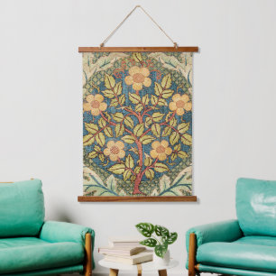 William Morris Roos Krans Vintage Bloemschildering Hangend Wandkleed