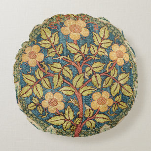 William Morris Roos Krans Vintage Bloemschildering Rond Kussen