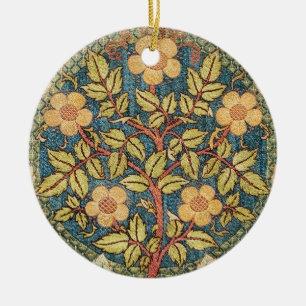 William Morris Roos Krans Vintage Bloemstuk Kunst Keramisch Ornament
