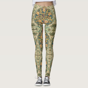 William Morris Roos Krans Vintage Bloemstuk Kunst Leggings