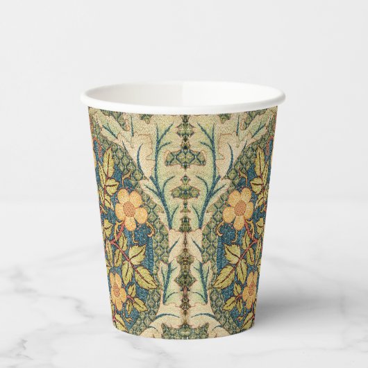 William Morris Roos Kranskussen Hoesje Classic Papieren Bekers (Links)