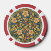 William Morris Roos Kranskussen Hoesje Classic Poker Chips (Achterkant)