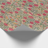 William Morris Roos Pink Yellow Bird Flor Cadeaupapier (Hoek)