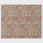  William Morris Roos Pink Yellow Bird Flor Cadeaupapier (Vlak)