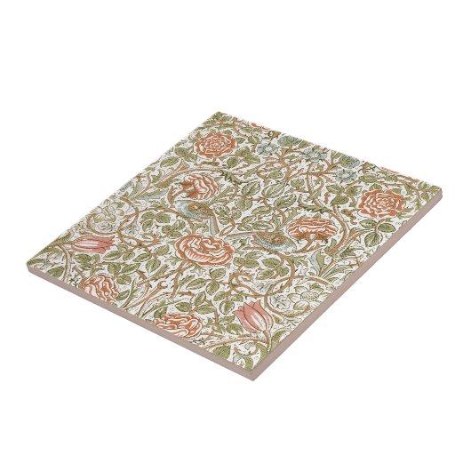 William Morris Roos Tegeltje (Zijkant)