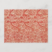 William Morris Roos & Thistle Bloemen Rood Briefkaart (Voorkant)