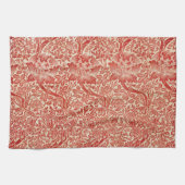 William Morris Roos & Thistle Bloemen Rood Theedoek (Horizontaal)