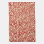 William Morris Roos & Thistle Bloemen Rood Theedoek (Verticaal)